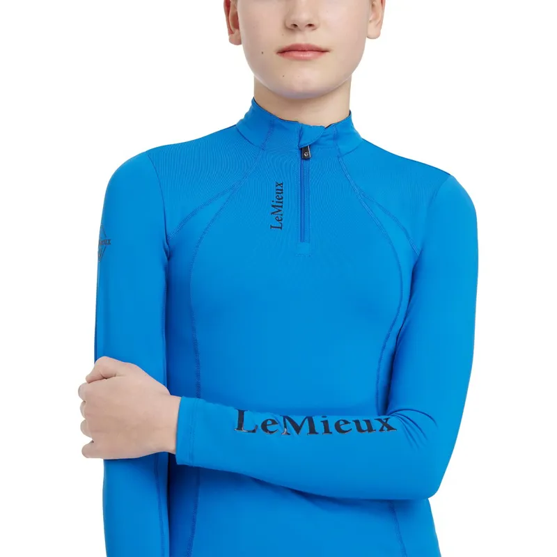 LeMieux Classique Young Rider Long Sleeve Base Layer - Benetton Blue-4