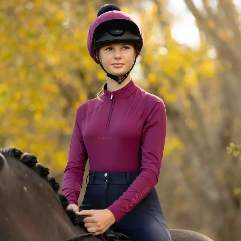 LeMieux Young Rider Classique Long Sleeve Base Layer - Blackberry-2