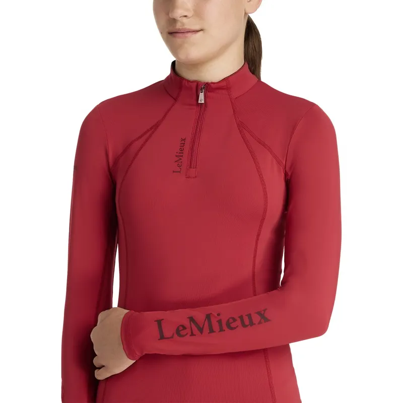 LeMieux Classique Young Rider Long Sleeve Base Layer - Chili-3