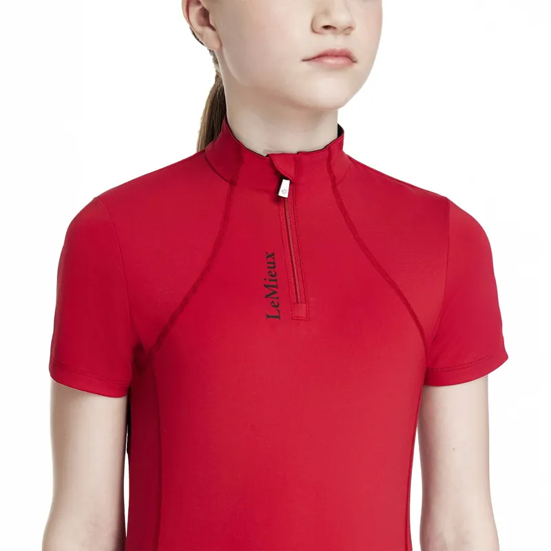 LeMieux Young Rider Classique Short Sleeve Base Layer - Chilli-3
