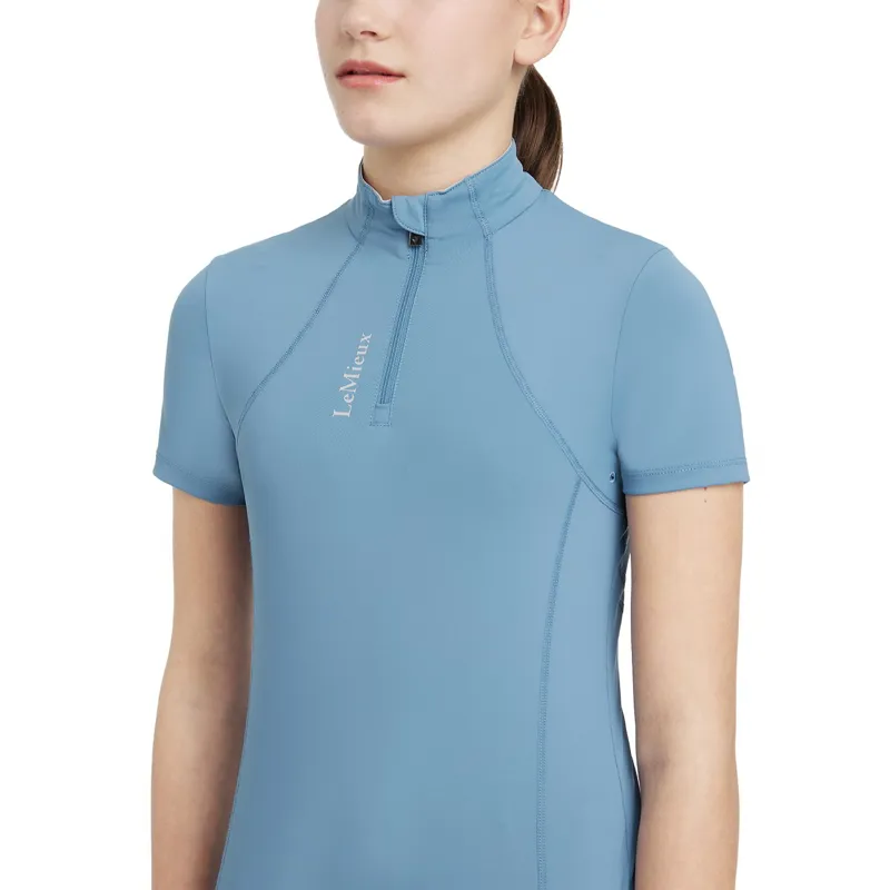 LeMieux Junior Classique Short Sleeve Base Layer - Ice Blue-3