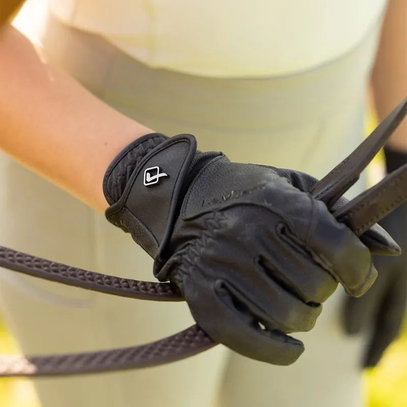 LeMieux Close Contact Adult Riding Gloves - Brown-1