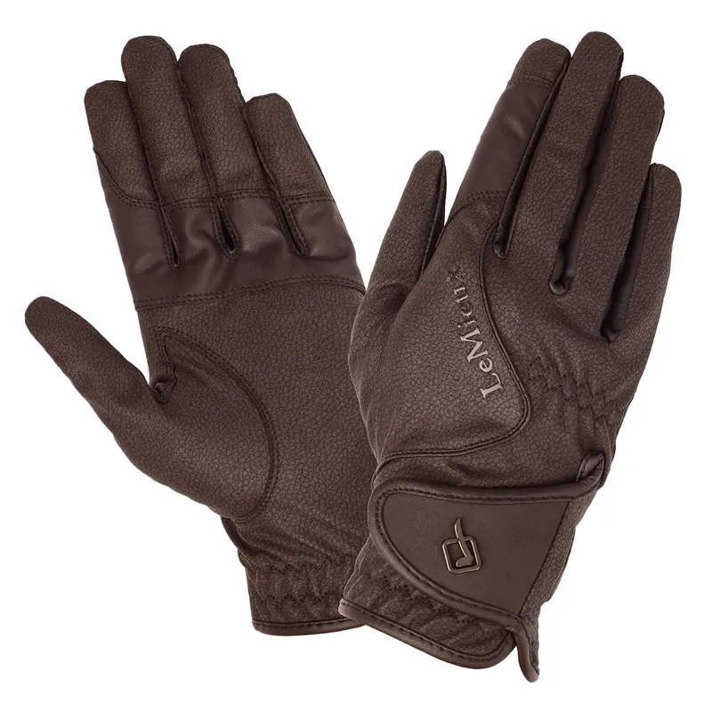 LeMieux Close Contact Adult Riding Gloves - Brown