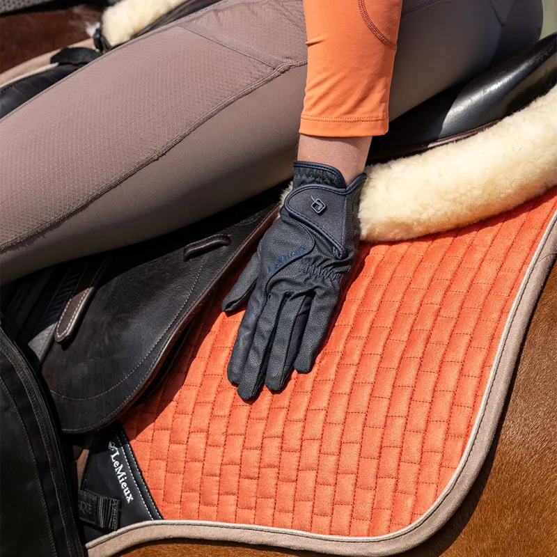 LeMieux Close Contact Adult Riding Gloves - Navy-1