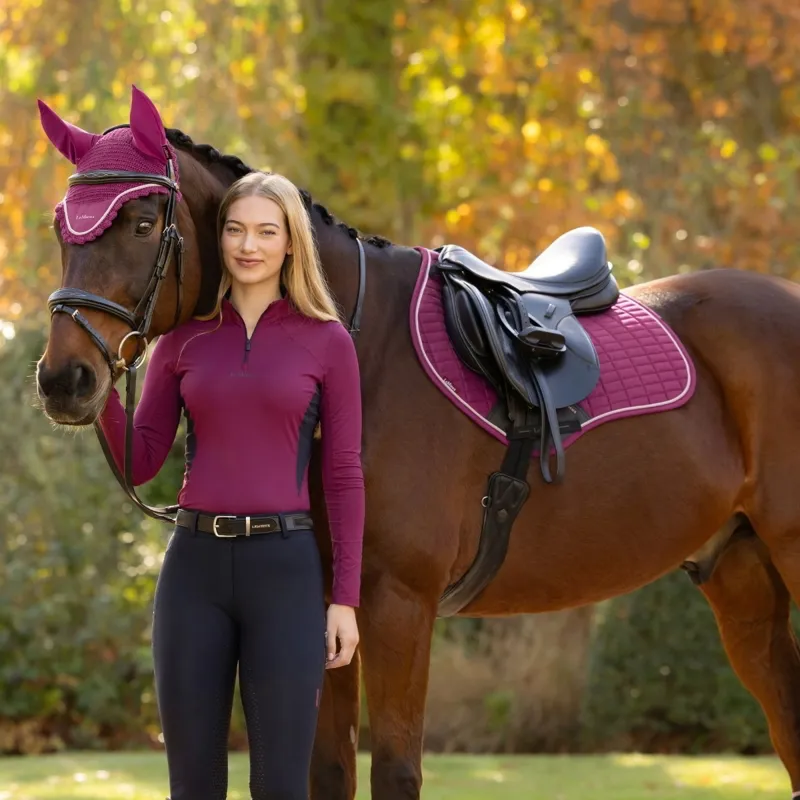 LeMieux Suede Close Contact Saddle Pad - Blackberry-1