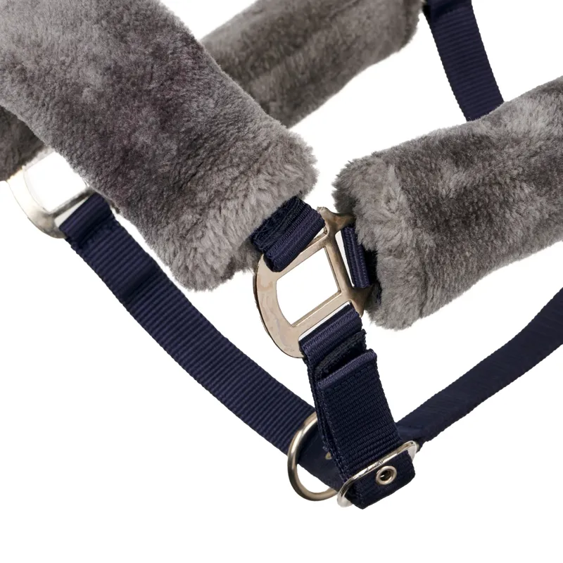 LeMieux Comfort Fleece Halter - Navy/Grey-3