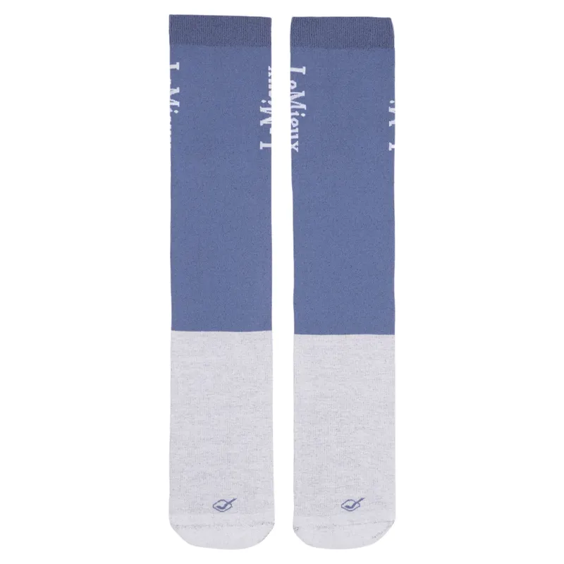 LeMieux Competition Junior Tall Riding Socks 2 Pack - Ice Blue-1