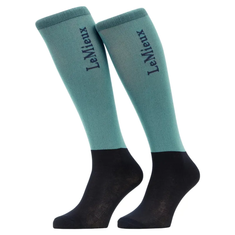 LeMieux Competition Junior Tall Riding Socks 2 Pack - Aloe