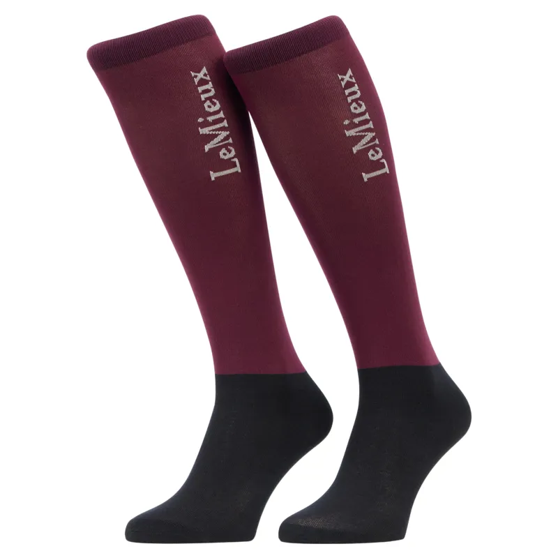 LeMieux Competition Riding Socks 2 Pack - Blackberry