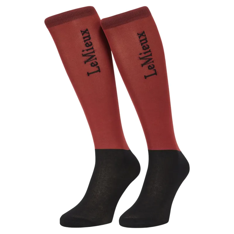 LeMieux Competition Riding Socks 2 Pack - Russet