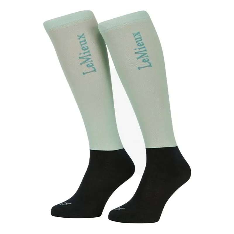 LeMieux Junior Competition Riding Socks 2 Pack - Aqua