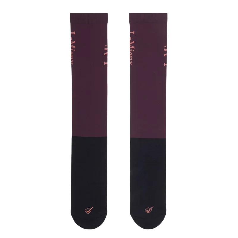 LeMieux Competition Riding Socks 2 Pack - Damson-1