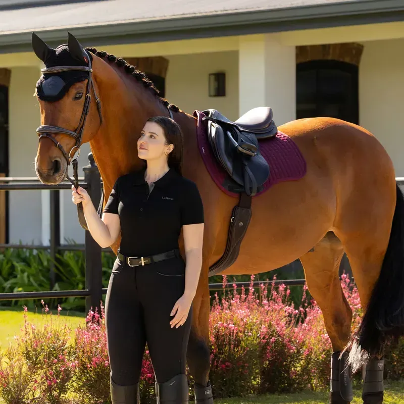 LeMieux Cotton All Purpose Saddle Pad - Burgundy-2