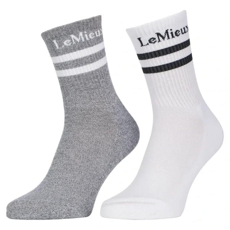 LeMieux Crew Socks 2-Pack White