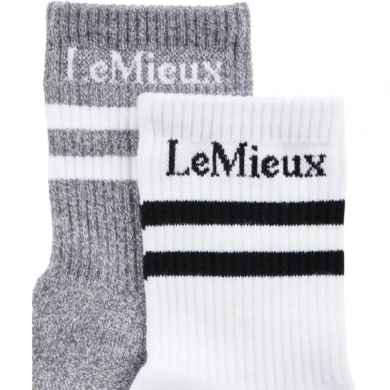 LeMieux Crew Socks 2-Pack White-2