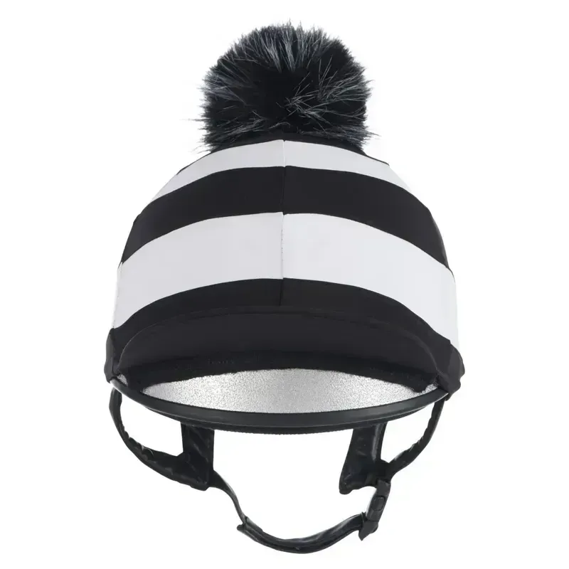 LeMieux Derby Pom Pom Helmet Cover - Black-2