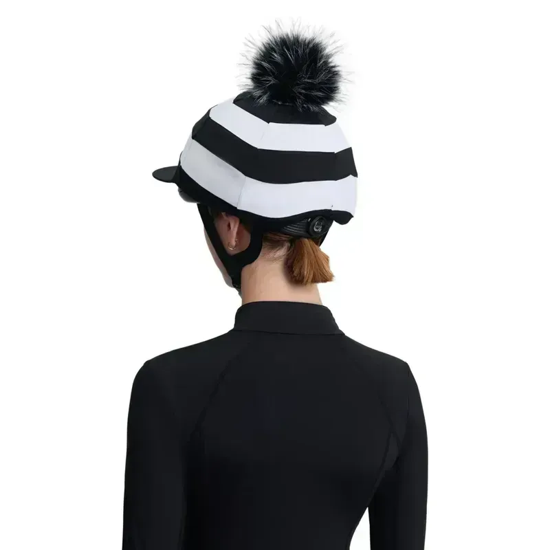 LeMieux Derby Pom Pom Helmet Cover - Black-4