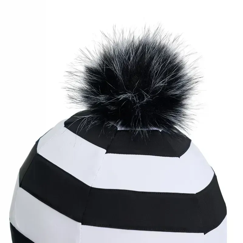 LeMieux Derby Pom Pom Helmet Cover - Black-6