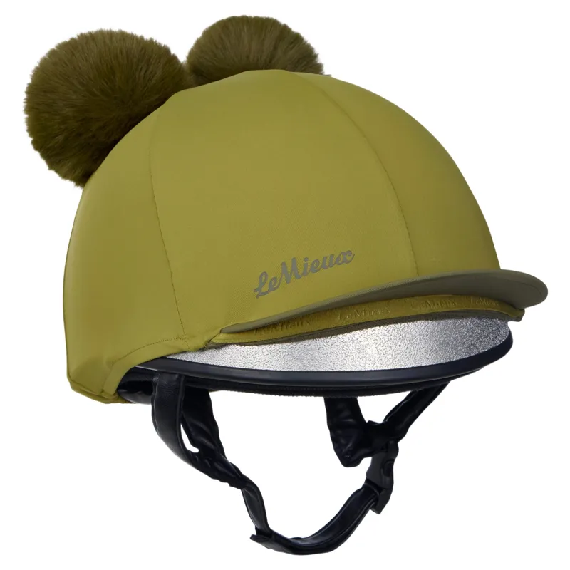 LeMieux Mini Double Pom Helmet Cover - Gooseberry
