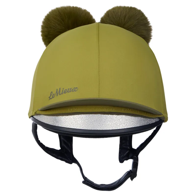 LeMieux Mini Double Pom Helmet Cover - Gooseberry-3