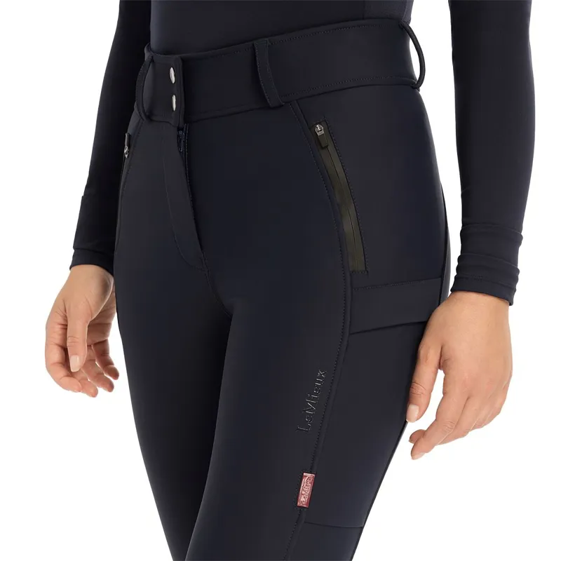 LeMieux DryTex Waterproof Silicone Knee Grip Ladies Breeches - Navy-3