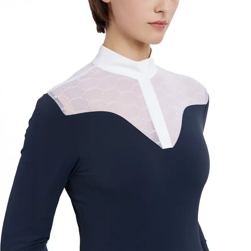LeMieux Emily Womens Long Sleeve Show Shirt - Navy-3