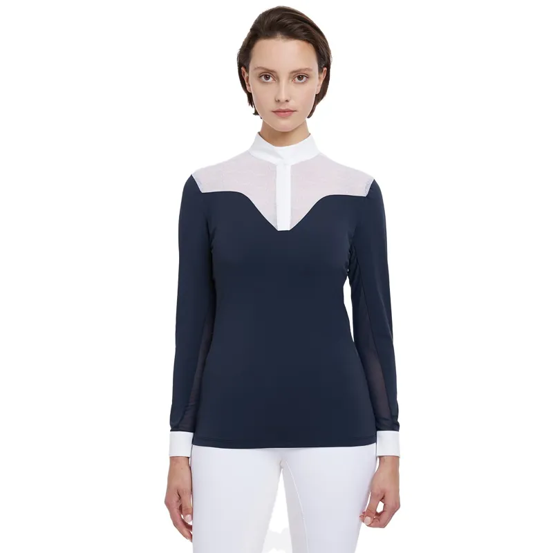 LeMieux Emily Womens Long Sleeve Show Shirt - Navy