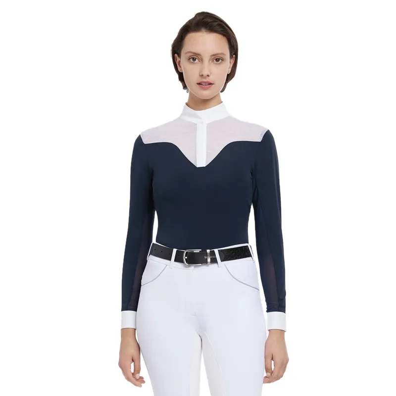 LeMieux Emily Womens Long Sleeve Show Shirt - Navy-2