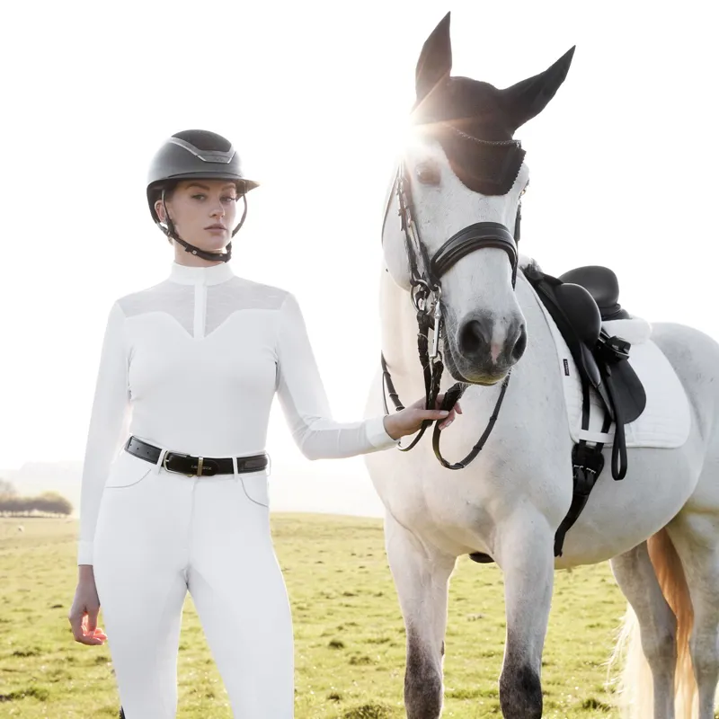 LeMieux Emily Ladies Long Sleeve Show Shirt - White-2