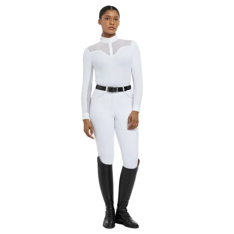 LeMieux Emily Ladies Long Sleeve Competition Shirt - White-8