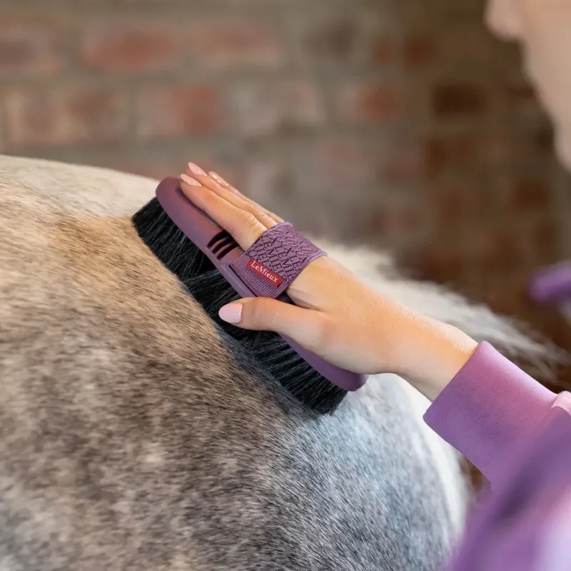 LeMieux Flexi Horse Hair Body Brush - Powder Blue-2