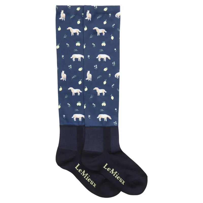 LeMieux Footsie Adults Tall Riding Socks - Lemon-1
