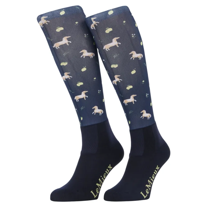 LeMieux Footsie Adults Tall Riding Socks - Lemon