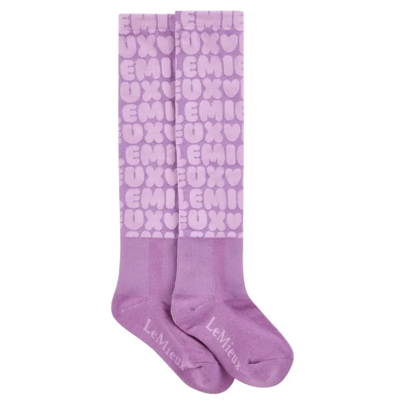 LeMieux Footsie Junior Tall Riding Socks - Fondant Bubble Font-1