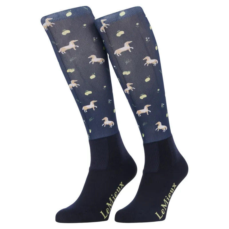 LeMieux Footsie Junior Tall Riding Socks - Lemon