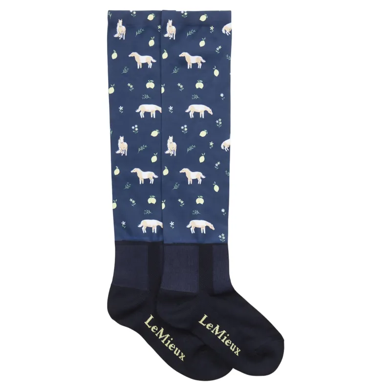 LeMieux Footsie Junior Tall Riding Socks - Lemon-1