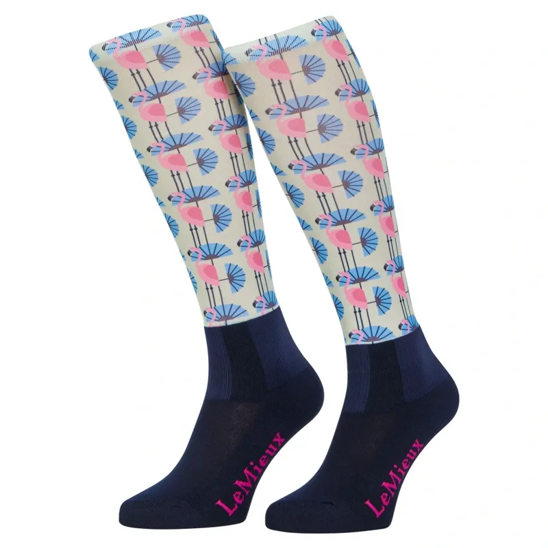 LeMieux Footsie Junior Tall Riding Socks - Flamingo