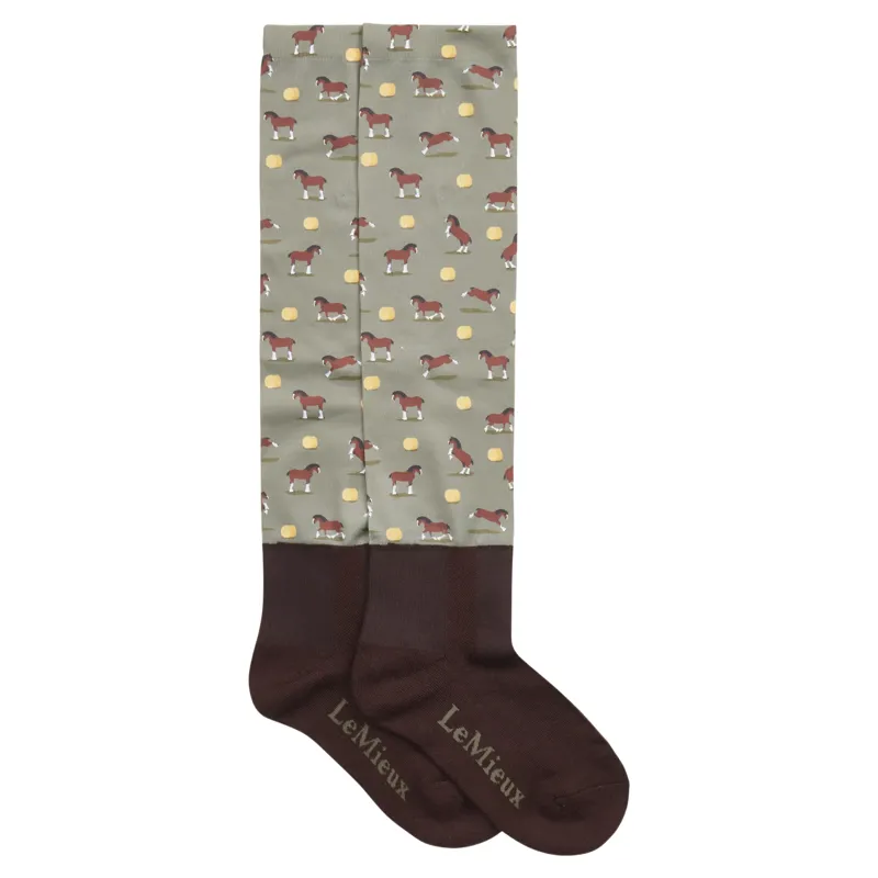LeMieux Footsie Adult Tall Riding Socks - Clydesdale/Willow-1