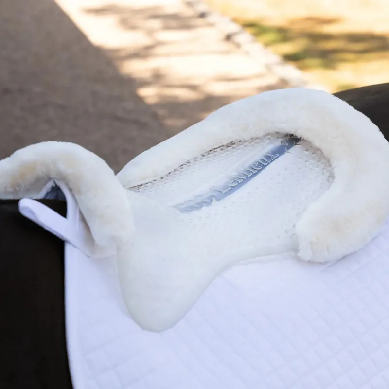 LeMieux Gel-Tek Shaped Vegan-Wool Half Pad - Natural-2