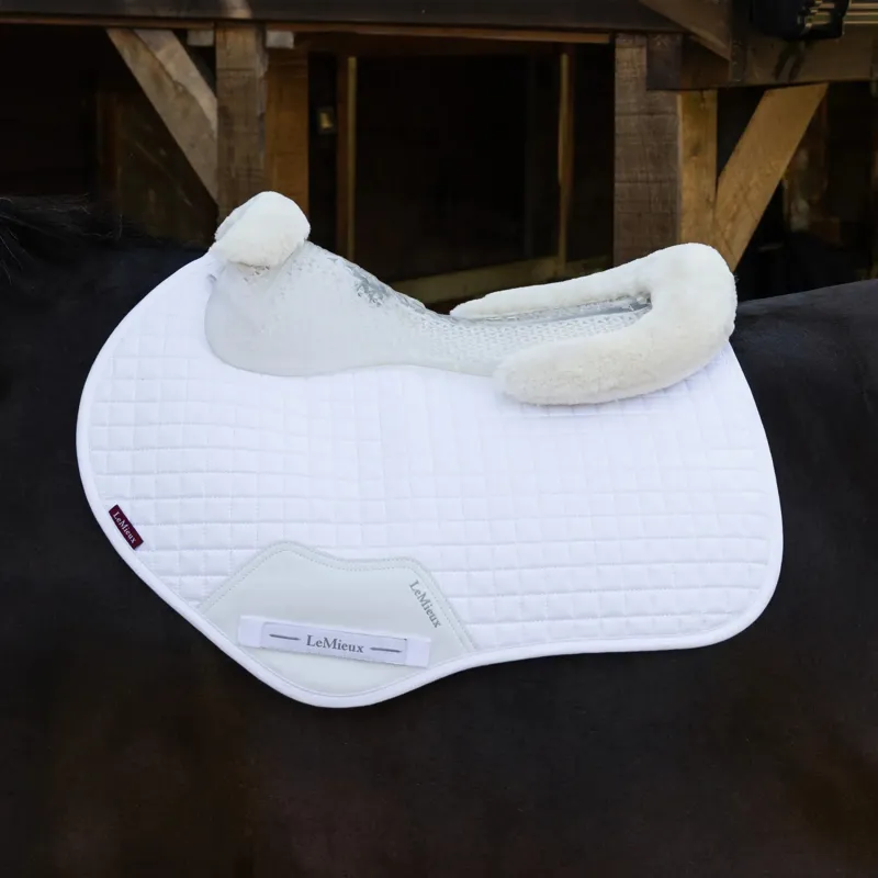 LeMieux Gel-Tek Shaped Vegan-Wool Half Pad - Natural-1