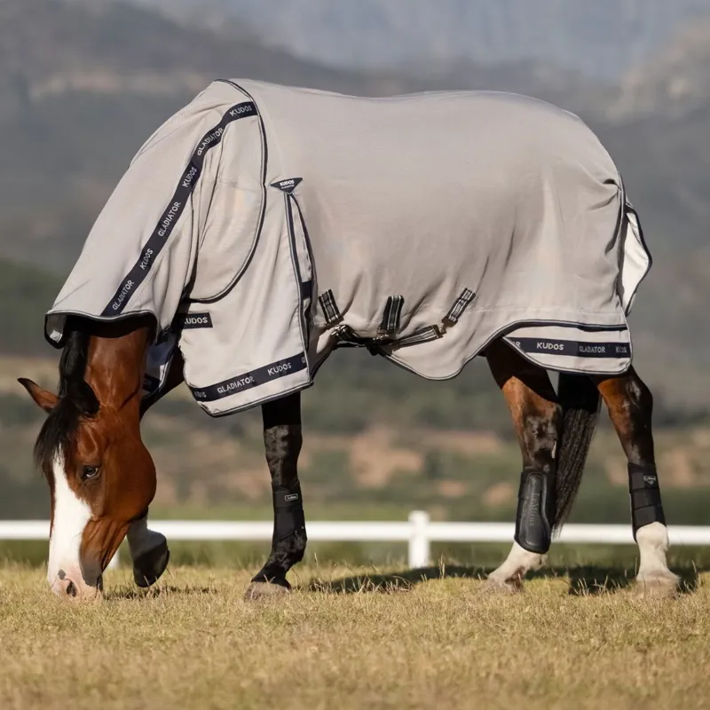 LeMieux Kudos Gladiator Detachable Neck Fly Sheet - Grey