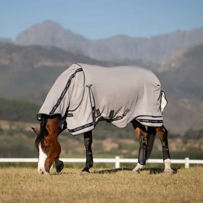 LeMieux Kudos Gladiator Detachable Neck Fly Sheet - Grey-3