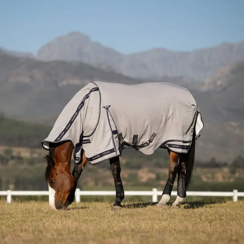 LeMieux Kudos Gladiator Detachable Neck Fly Sheet - Grey-6