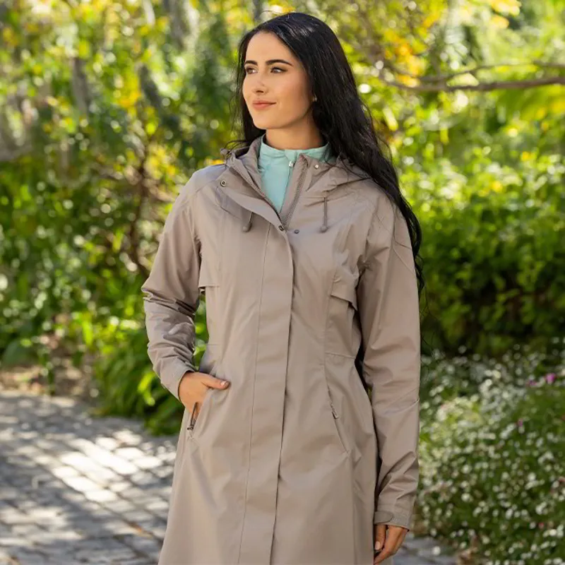 LeMieux Grace Womens Long Waterproof Jacket - Pecan-3