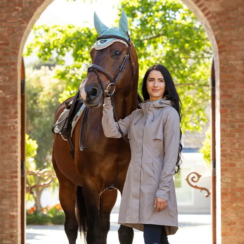 LeMieux Grace Womens Long Waterproof Jacket - Pecan-10