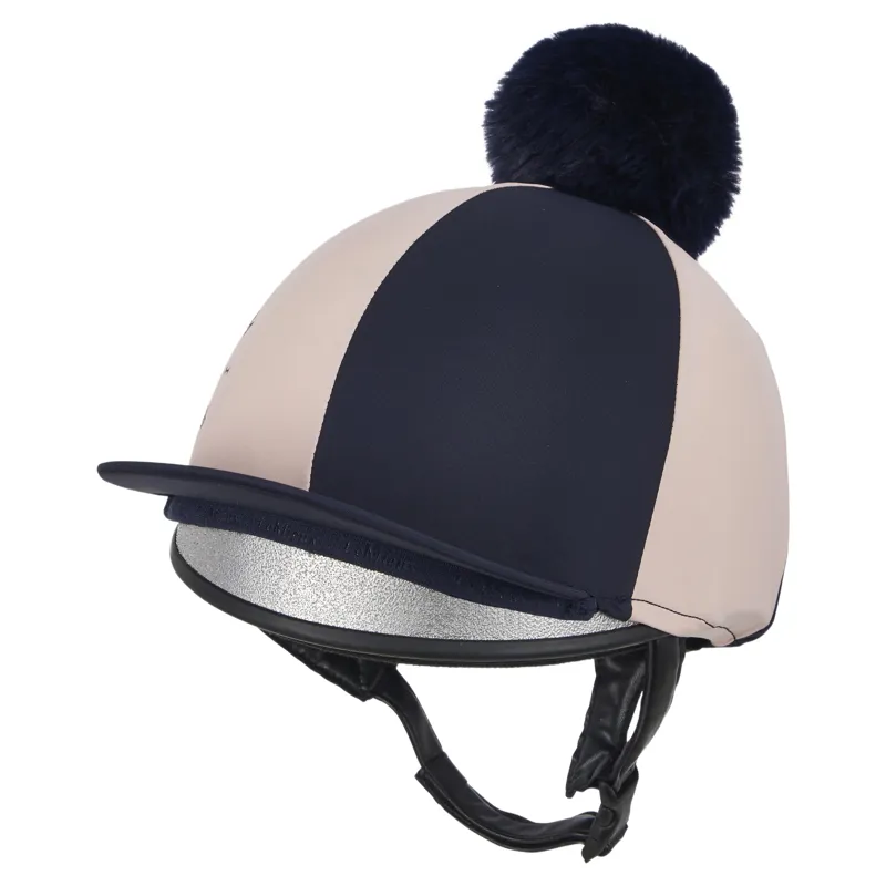 LeMieux Harlequin Helmet Cover - Navy/Petal-4