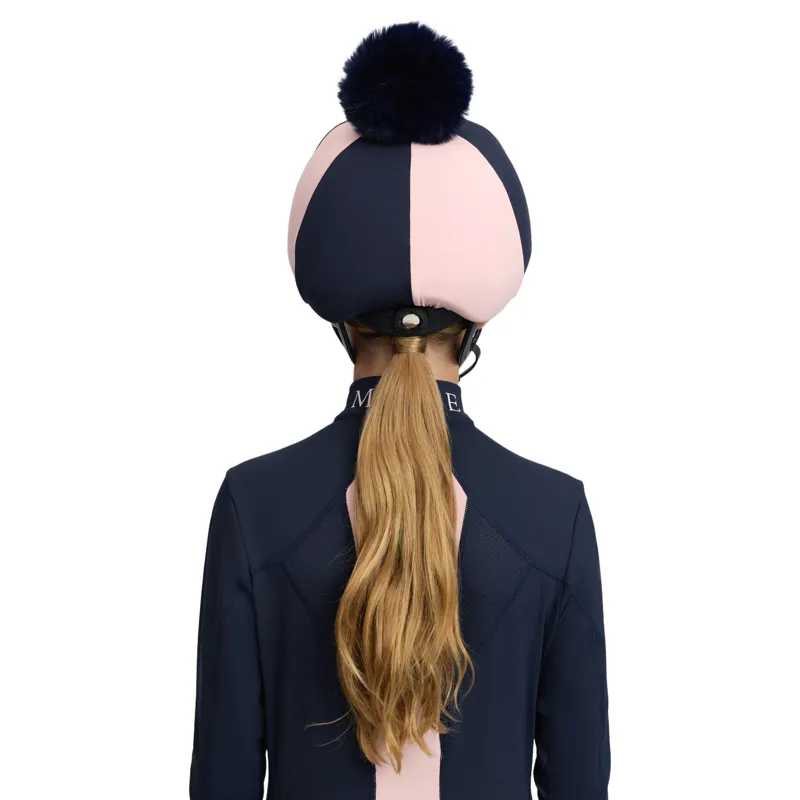 LeMieux Harlequin Helmet Cover - Navy/Petal-5