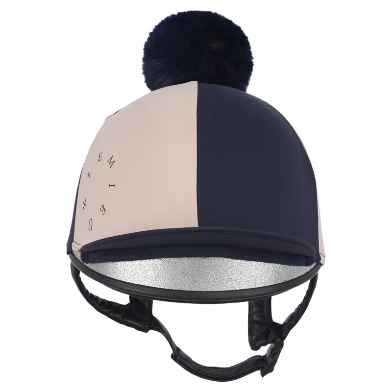 LeMieux Harlequin Helmet Cover - Navy/Petal-3