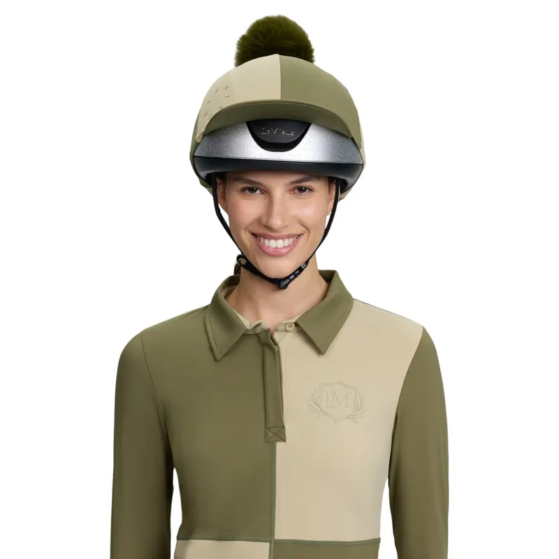 LeMieux Harlequin Helmet Cover - Willow/Pear-2