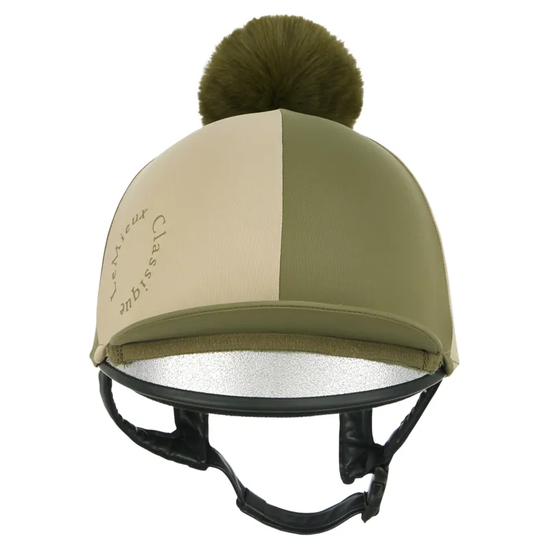 LeMieux Harlequin Helmet Cover - Willow/Pear-3